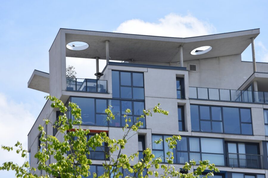A top view of a high rise building