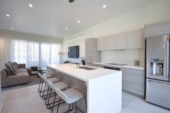 Luxury interior of a high rise flat
